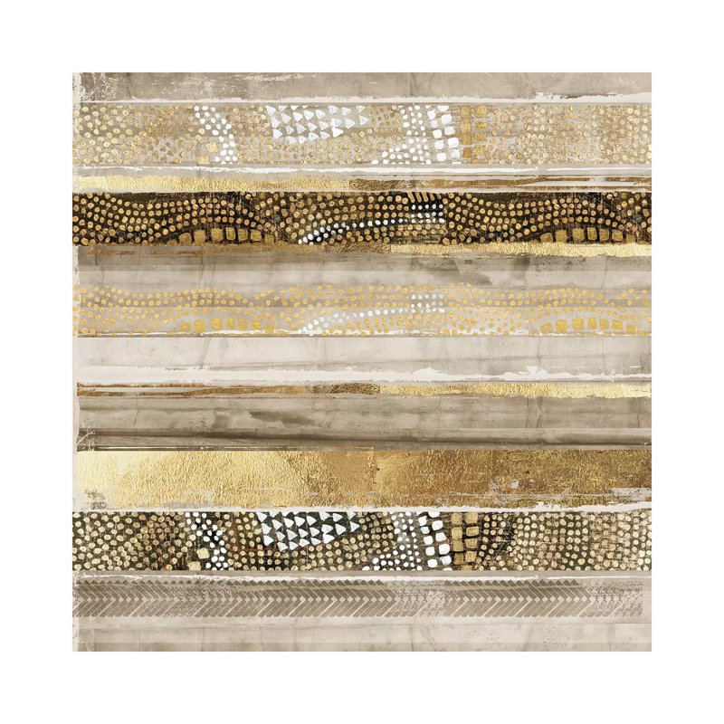 Klimt Stripes by Tom Reeves - Wrapped Canvas Print, 45.72 cm H x 45.72 cm W x 1.91 cm D