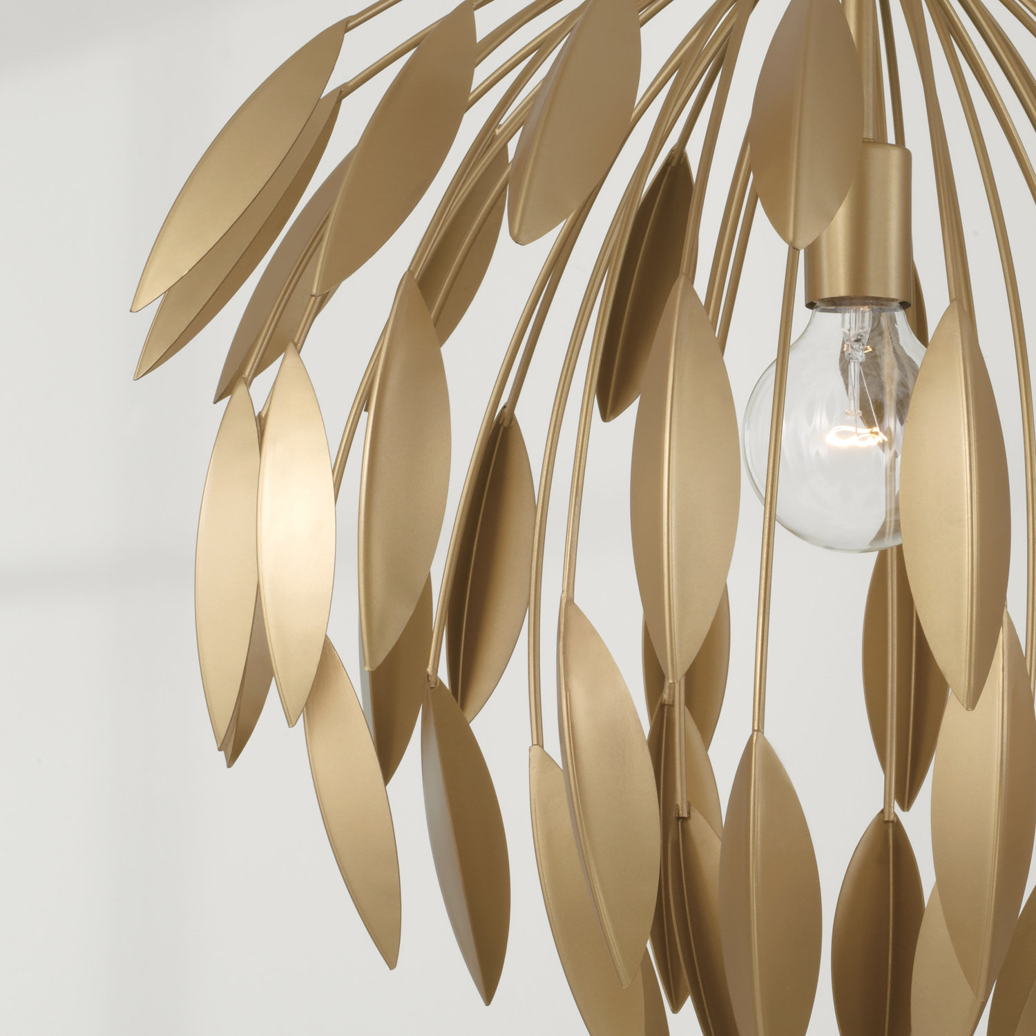Single Light Dimmable Pendant, Gold, 68.75"H x 20"W x 20"D