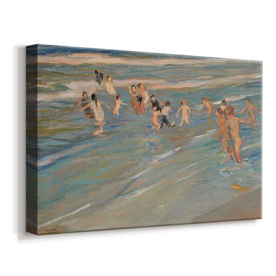 Running Along the Beach (Corriendo por la playa)-Joaquín Sorolla-Gallery Wrapped Canvas-1908
