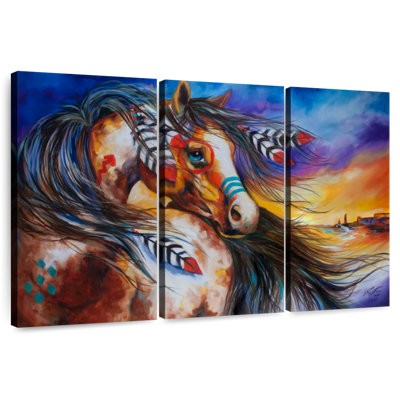 5 Feathers Indian War Horse