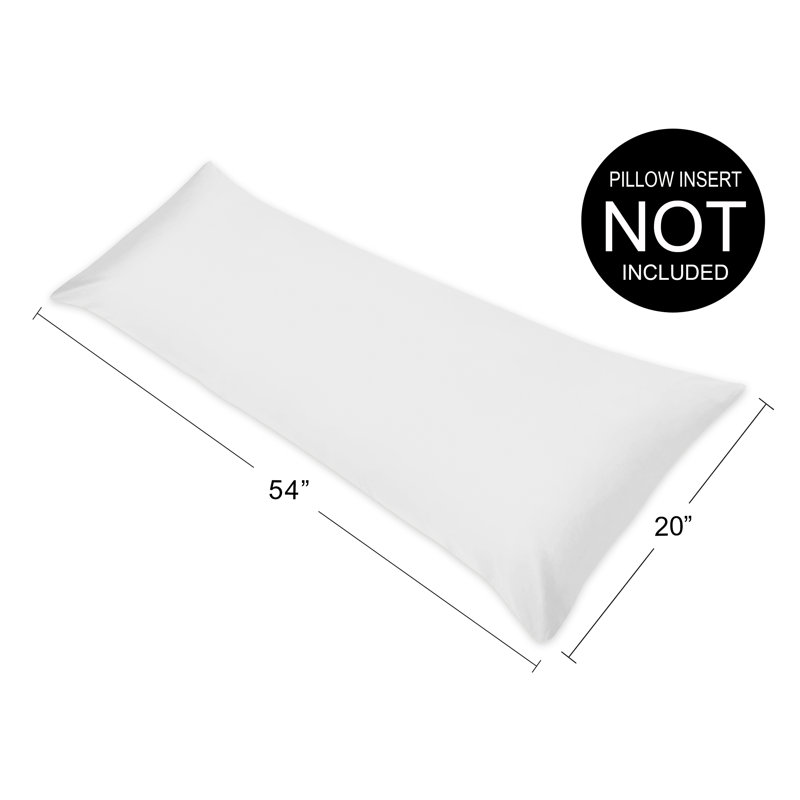 Sweet Jojo Designs Collection Body Pillow Case, Solid Color, White