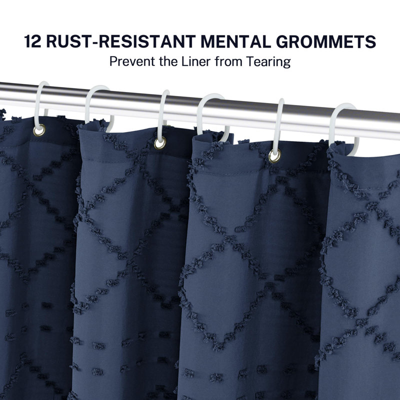 Fabric Shower Curtain, Navy Blue