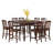 9 Piece Counter Height Dining Table Set Includes a Square Kitchen Table with Butterfly Leaf and 8 Dining Chairs, 54x54 Inch, Mahogany-1251457632-1251457634-1251457661