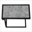 Table basse en stratifié gris compacte - Structure en métal noir, base coulissante pour la vie et amp; Chambre à coucher, contemporain moderne