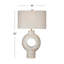 Lampe de table en pierre Kent avec abat-jour rectangulaire en lin beige, moderne