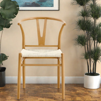 Ensemble de 4 chaises de salle à manger confortables, cuisine de campagne moderne en acier à grain de bois