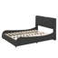 Opulent lit plateforme revêtu de cuir artificiel avec tête de lit épaisse, système audio Bluetooth et éclairage à DEL RVB-1811287447-1811287444