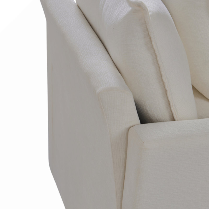 Fauteuil de lecture en tissu Chenille, Blanc