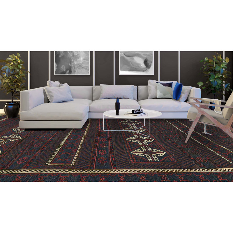 Hand-Knotted High-Quality Black Area Rug