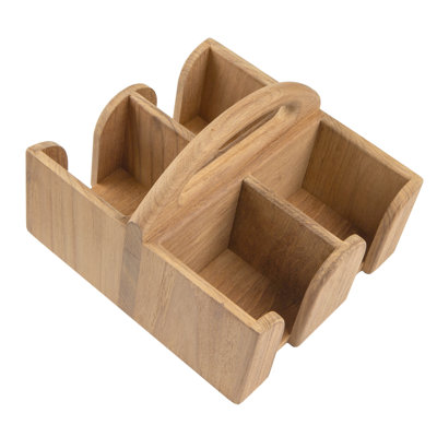 Premium Grade Teak Coffee Mug Caddy