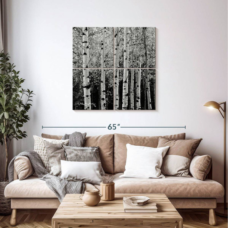 Alvord Aspens en automne BW, H 38 po x l 38 po