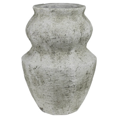 Vase Toullon, ciment blanc - Lrg