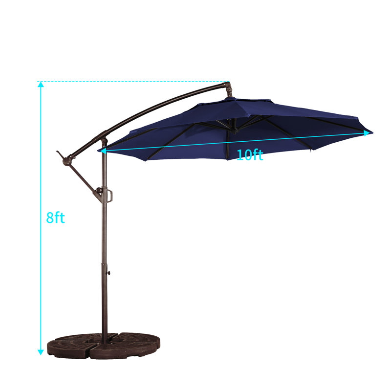 Parasol en porte-à-faux 10 pi Anasa, Bleu marine