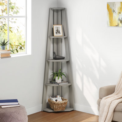 161cm H x 61cm W Solid Wood Corner Bookcase