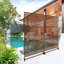 Écran d'intimité en métal 48 po H 76 po - Rouge rouille pour pelouse, balcon de conception stable, installation de patio-122460620