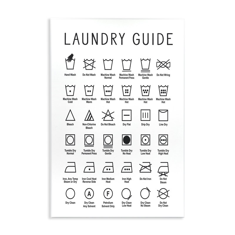 Guide de nettoyage Minimal Laundry Guide, H 19 po x l 13 po
