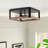 4-Light Bulbs Black Finished Caged Design Dimmable Flush Mounting Light Fixture