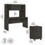 Ensemble de bureau d'ordinateur avec huche 3 pièces Echo-644108352