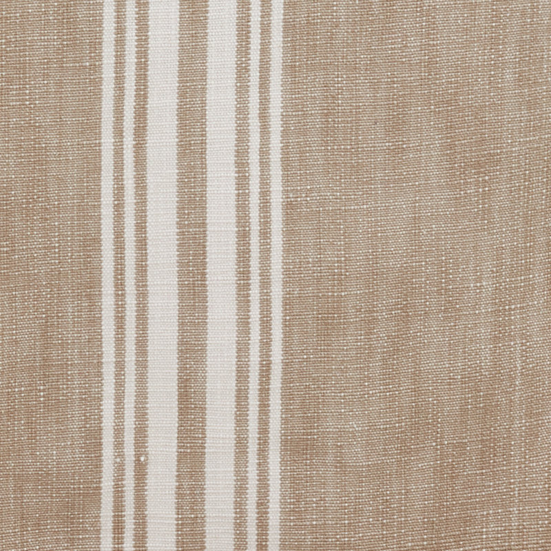 Beige Cotton Striped Fringe Table Runner, 13 x 72 inches