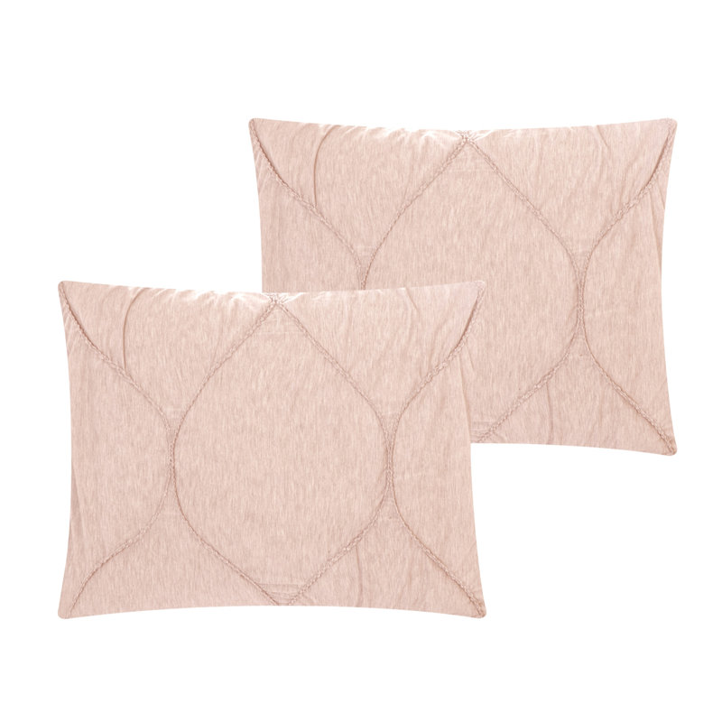 Blush Polyester 180 Thread Count Washable Down Comforter Set, King