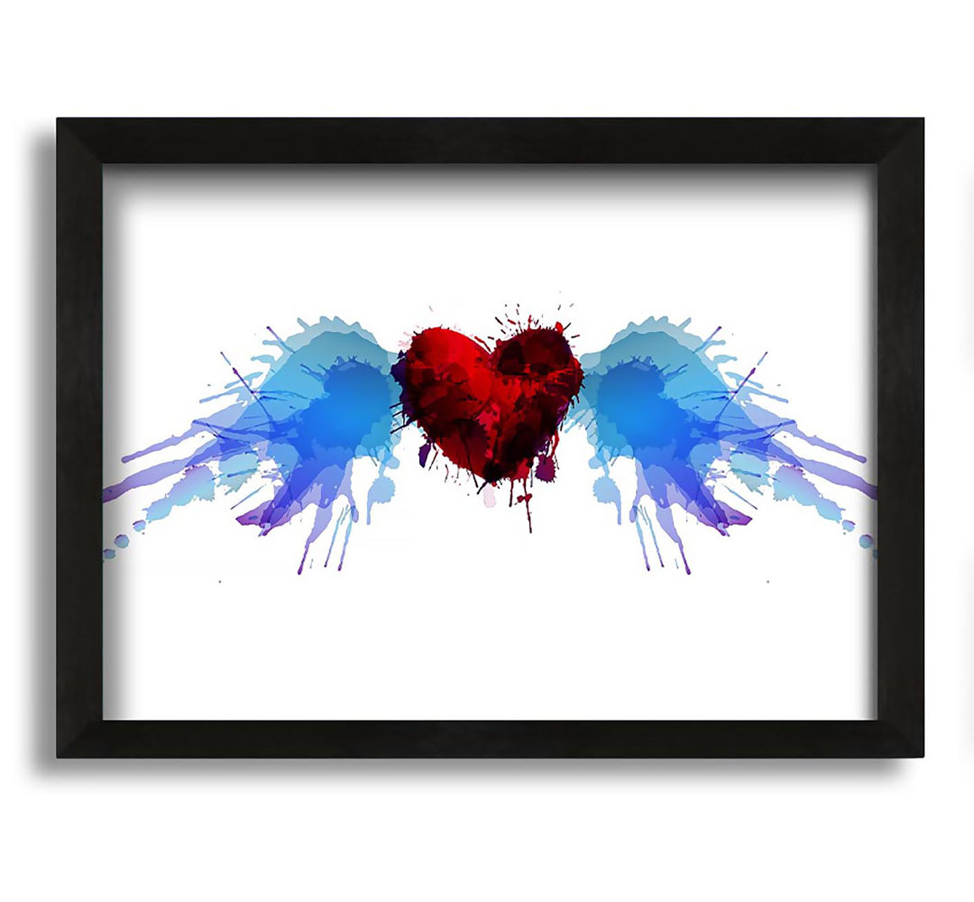 Gerahmtes Leinwandbild Love Heart Birds