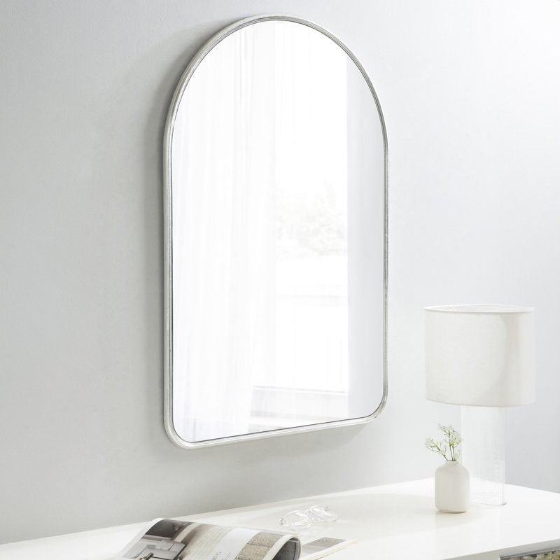 Miroir d'appoint Jodyne, Argent, 36 po x 24 po
