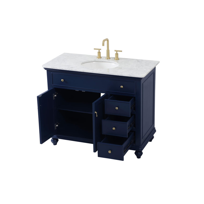 Ensemble de meuble-lavabo simple 42 po Otto, Bleu, Blanc / Gris