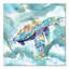 Watercolor Colorful Wave Turtle - peinture sur toile tendue