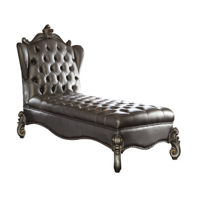 Calvert Faux Leather Chaise Lounge