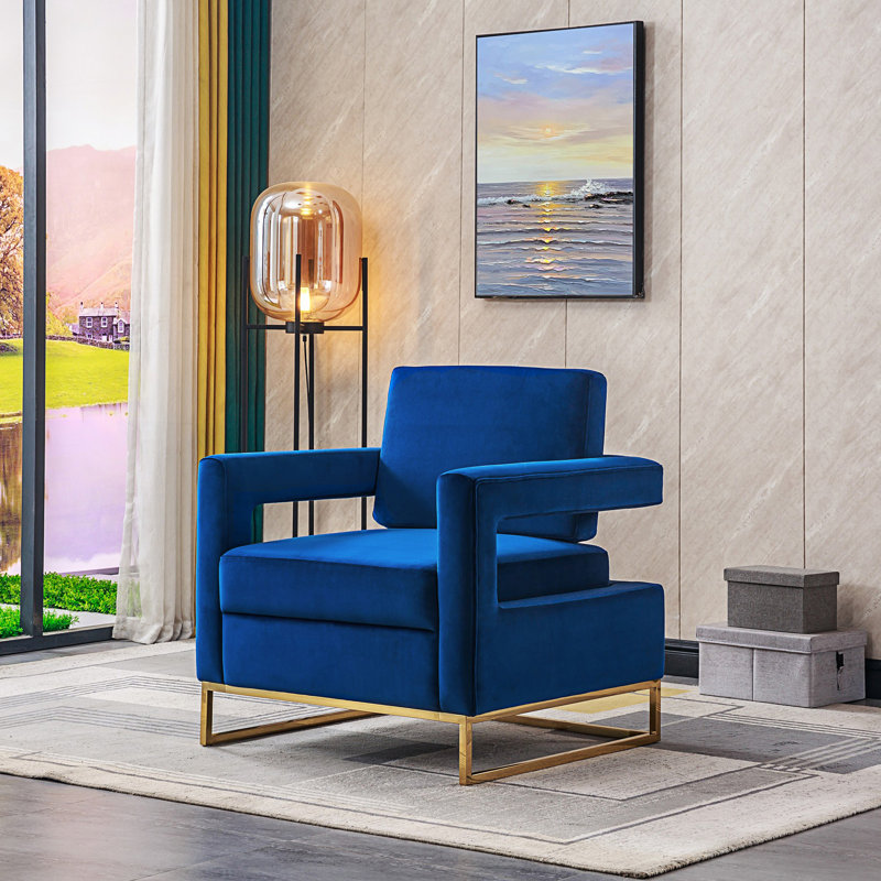 Chaise d'appoint moderne, fauteuil élégant, fauteuil confortable, Bleu