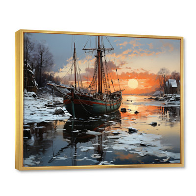 Winter Icy Harbor I, reproduction d'art sur toile