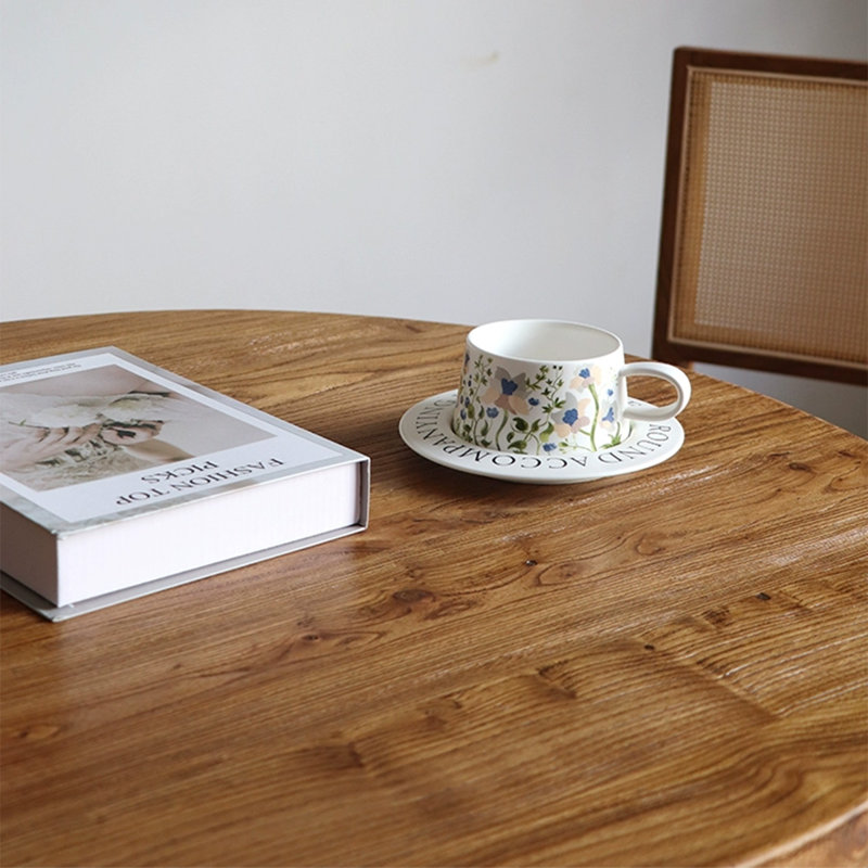 Burlywood Round Solid Wood Dining table