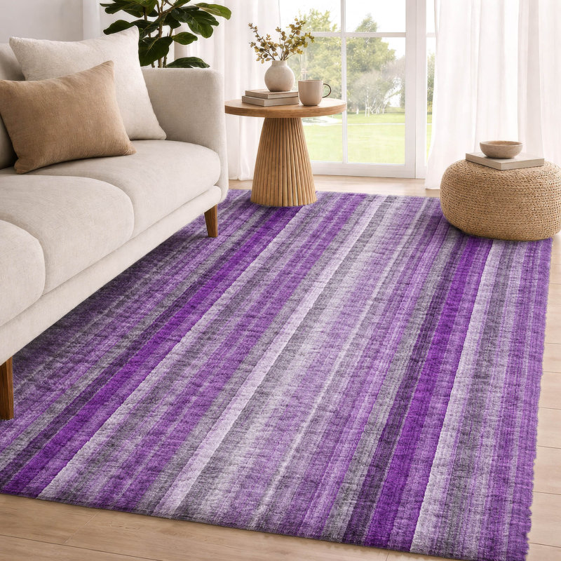 Tapis à poils longs de qualité supérieure lavable à la machine Dream ADS543, Purple, 8' x 10'