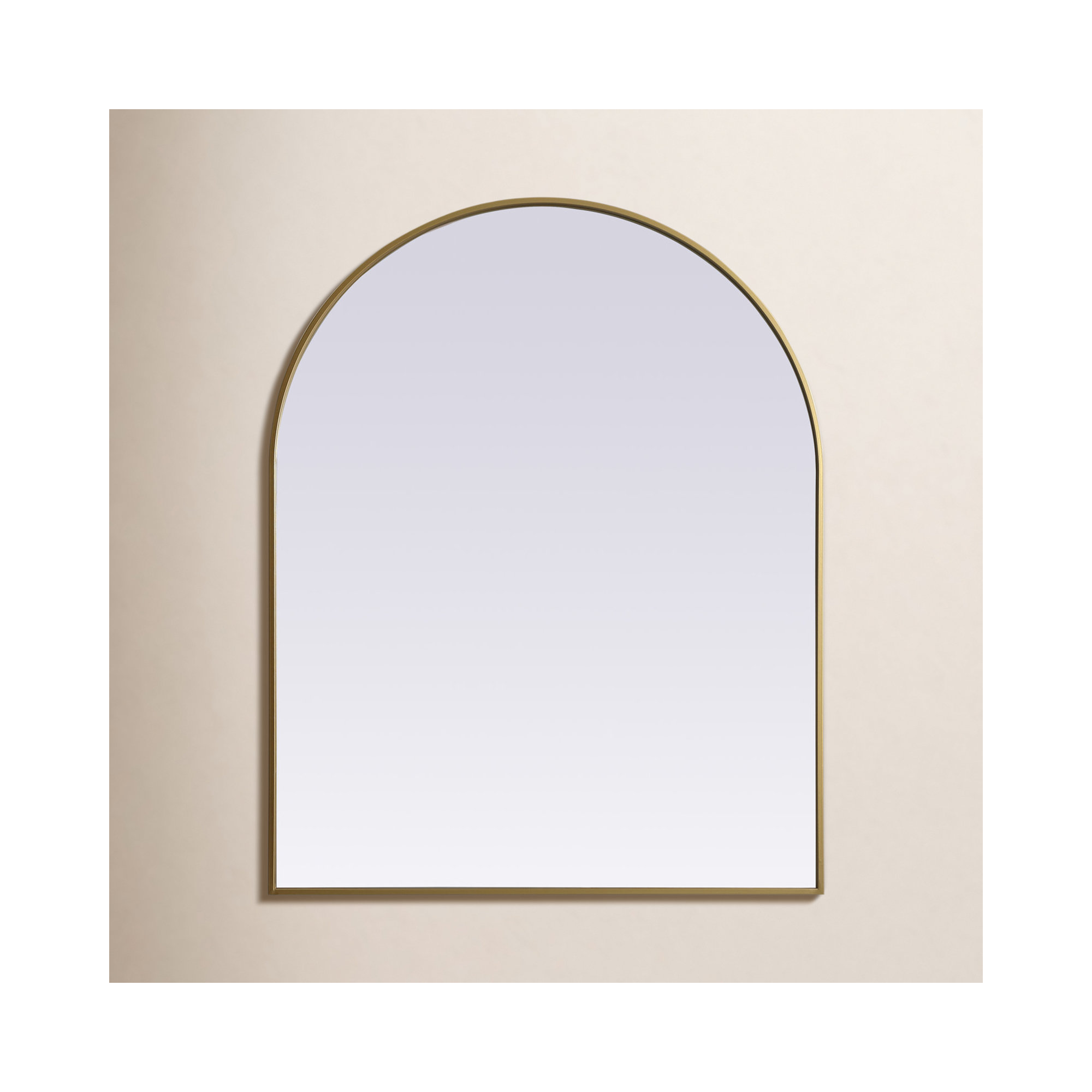 Sabine Metal Arch Wall Mirror, Brass, 42" x 33"