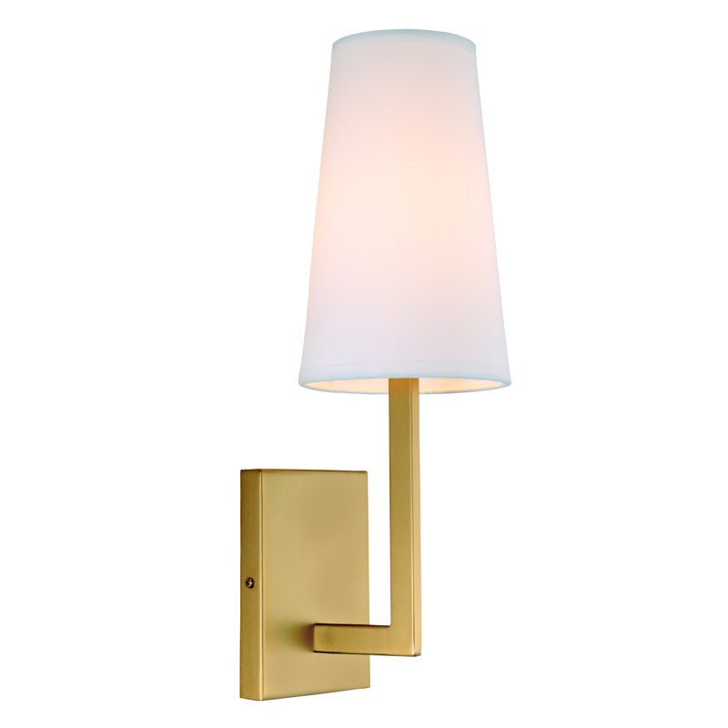 Damian Armed Sconce, Satin Brass