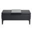 Erby 107cm Wide Faux Leather Rectangle Polka Dots Ottoman with Storage-30562844