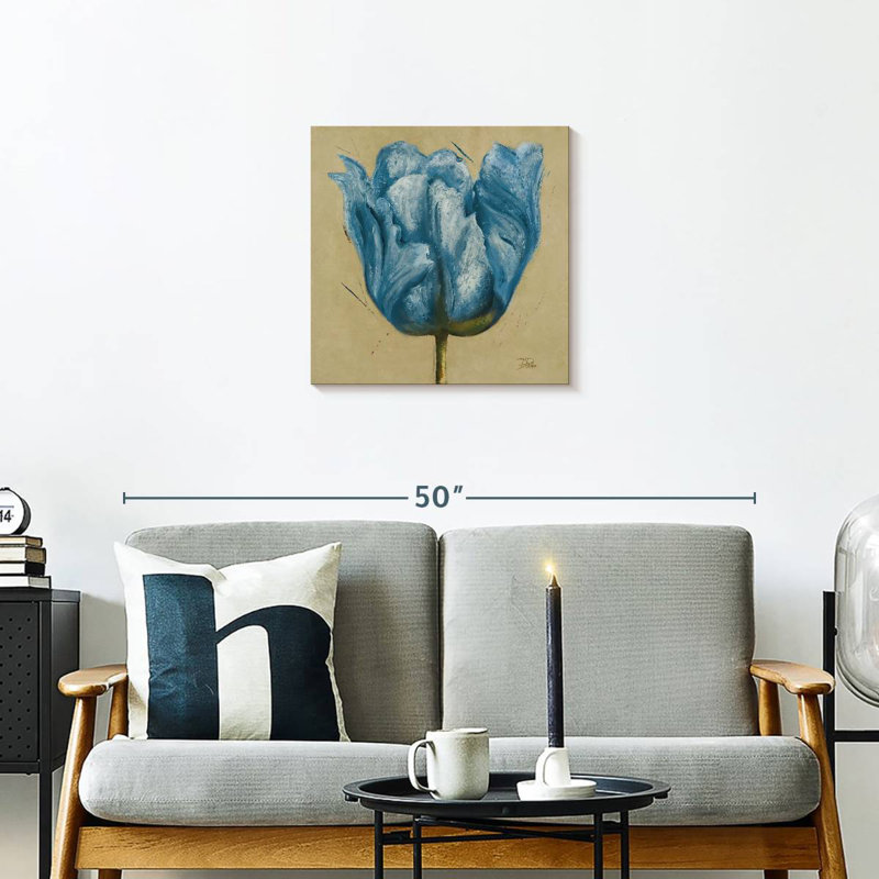 Harnek Blue Double Tulips, 20" H x 20" W