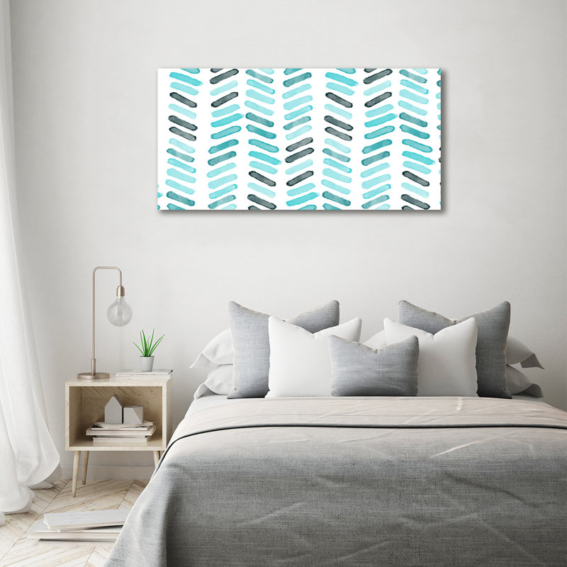 Blue Herringbone - Wrapped Canvas Print