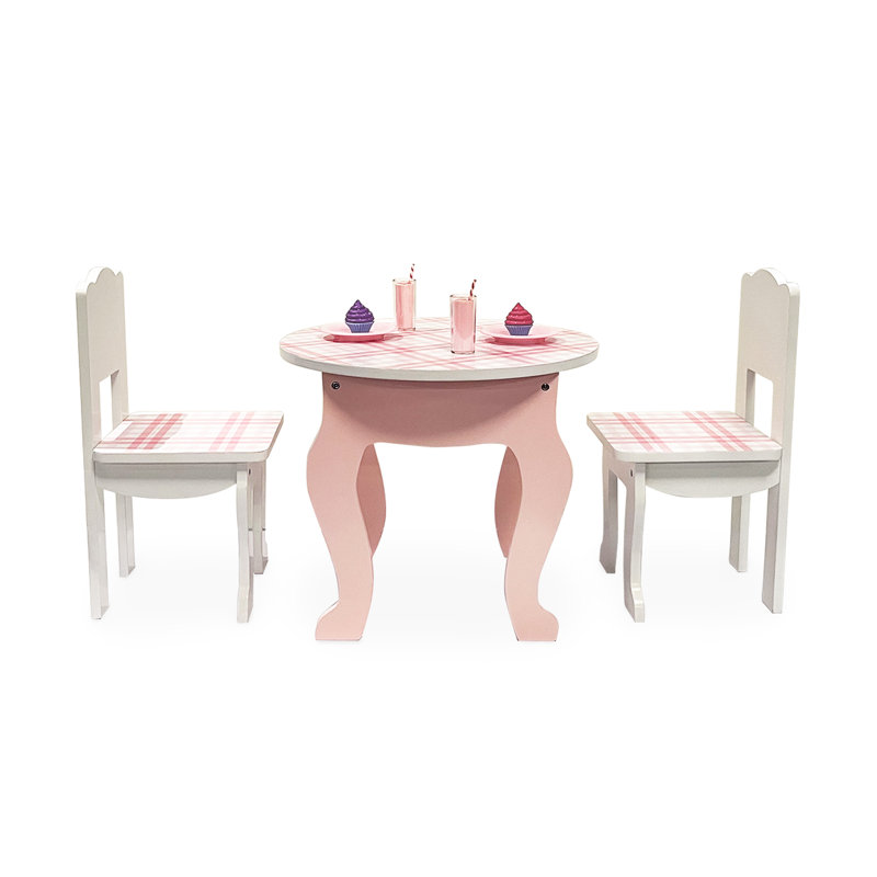 Doll Plaid Table & Chair Set
