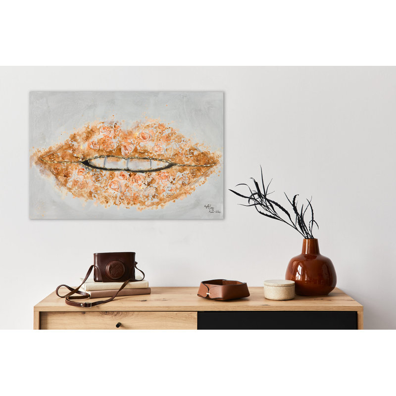Hand -painted acrylic painting Sweet Lips