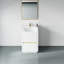 Meuble-lavabo autoportant de 24 po avec lavabo, blanc brillant. Installation facile. Rangement intérieur généreux. Comptoir en résine de pierre. Armoire en bois pré-assemblée. Espace de rangement spacieux. Comptoir raffiné.