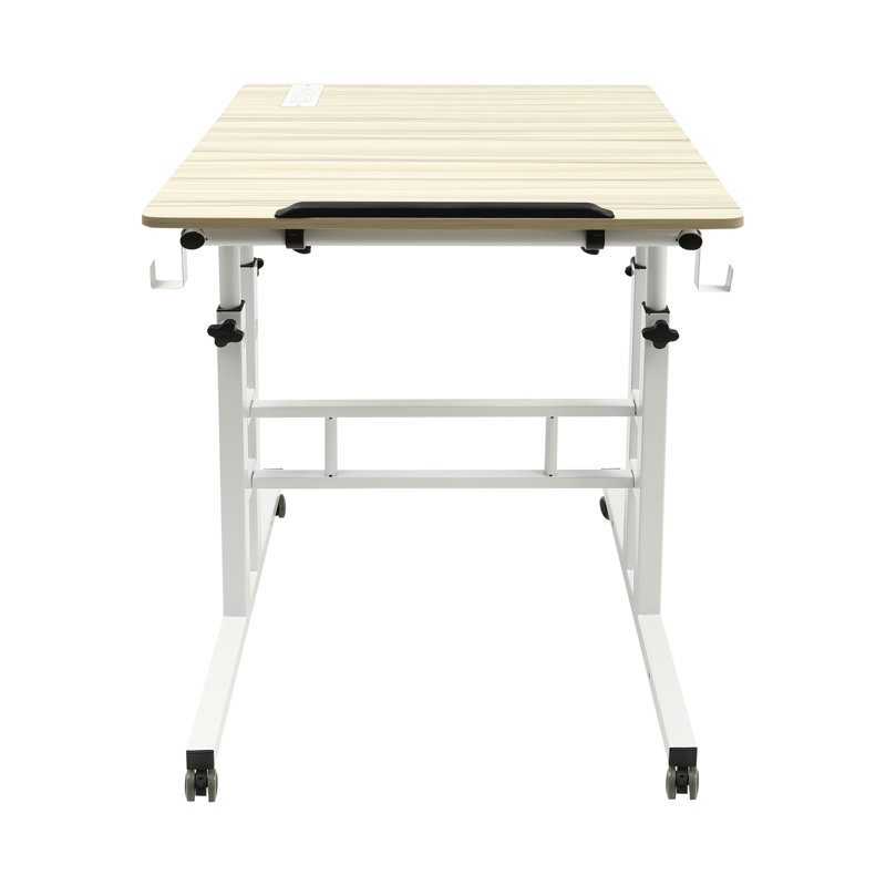 Bureau pour travailler debout à hauteur ajustable, Chêne / Blanc