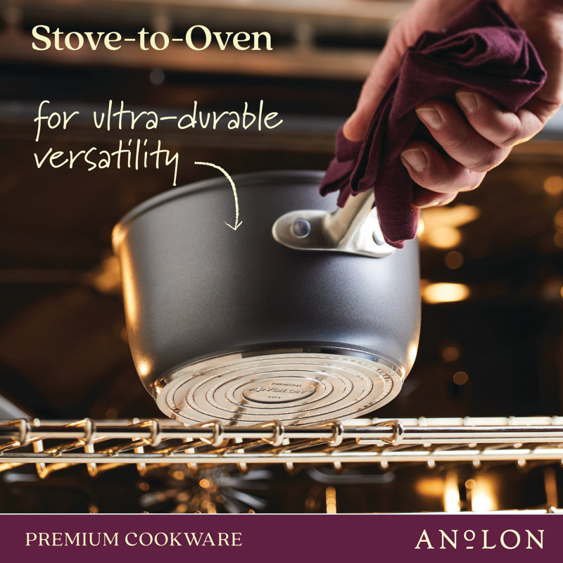 Anolon Accolade Forged Hard Anodized Nonstick Induction Sauce Pan with Lid, 2.5 Quart