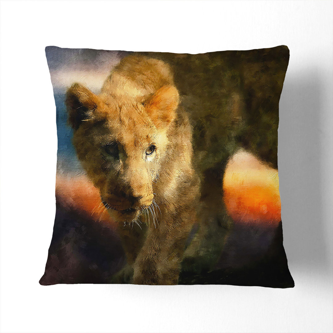 Lion Cub Scatter Cushion with Filling