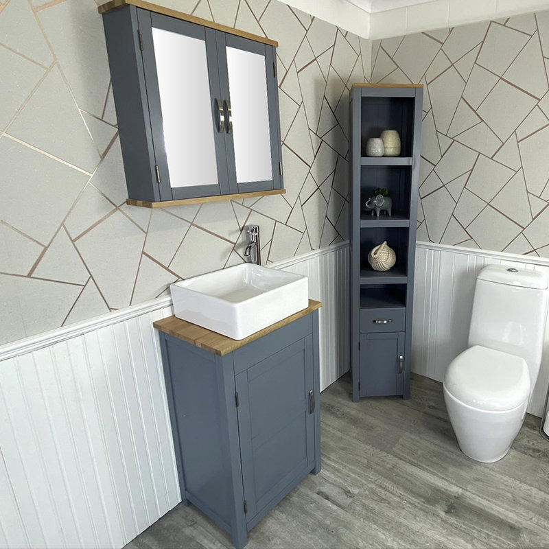 Martens 485mm Single Bathroom Vanity with Vessel Ceramic Basin, Grey