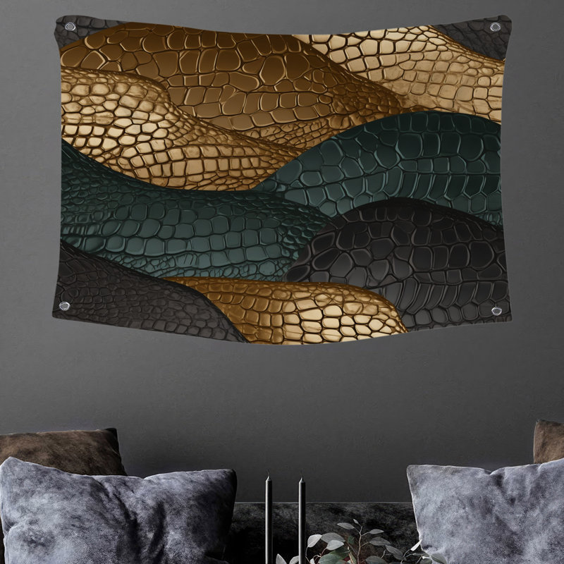 Tapisserie murale exotique, H 68 po x l 80 po