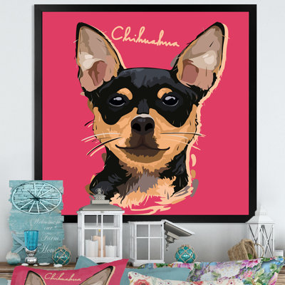 Dessin de chihuahua - reproduction de cadre photo sur toile