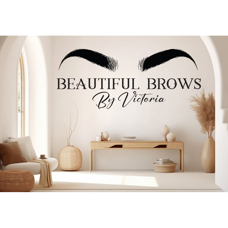 Magnifique autocollant mural, sourires, salon de beauté, cils, spa, femmes, maquillage, cadeau unique, H 12 po x l 35 po, Oui