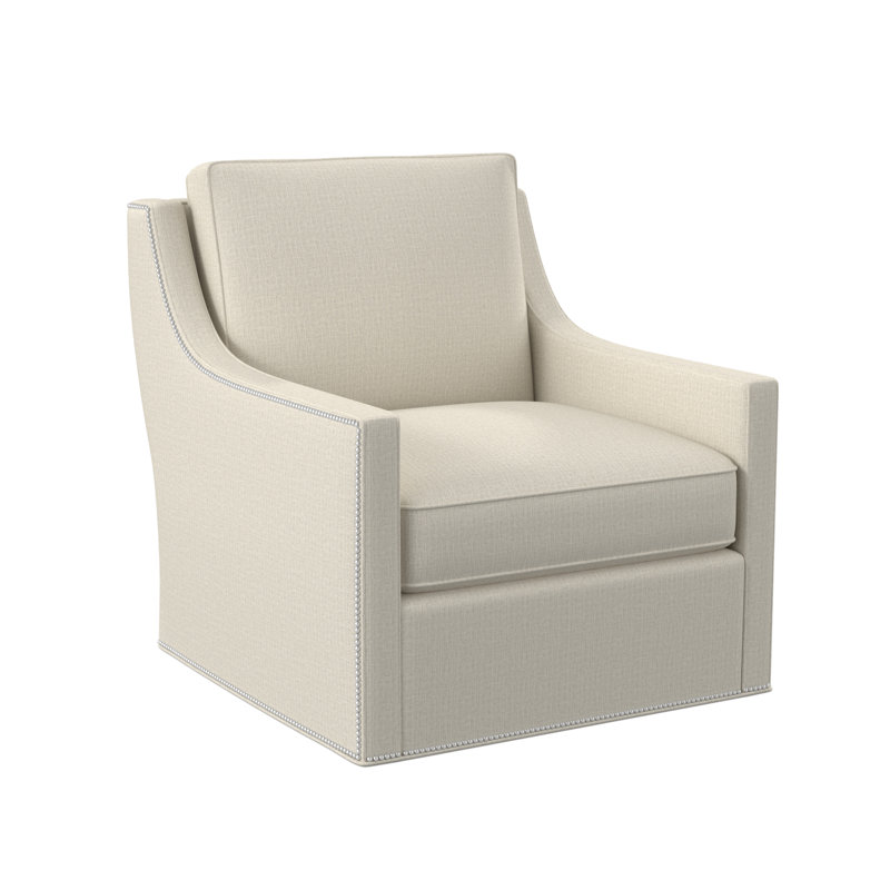 Sonoma Swivel Armchair, Polished Nickel Small, Maya Wheat Polyester Blend