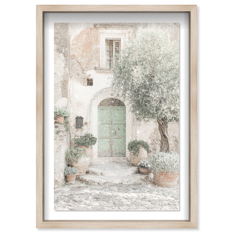 Mint Door I Shadowbox Architecture Print by Oliver Gal, Black Frame, 10 x 15, Natural Oak Shadowbox, 11.5"H x 16.5"W